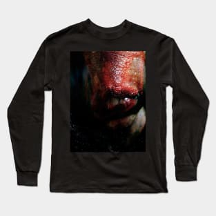 Portrait, digital collage, special processing. Weird. Alien mouth. Colorful. Long Sleeve T-Shirt